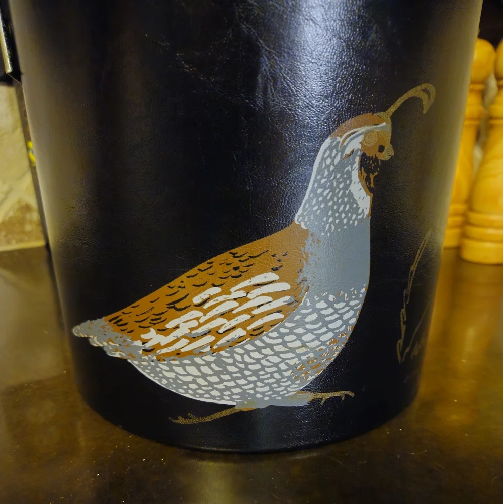 Vintage Couroc of Monterey Quail Ice Bucket